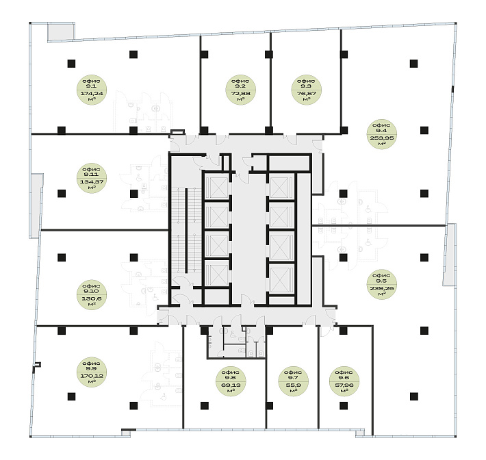План 9 этажа